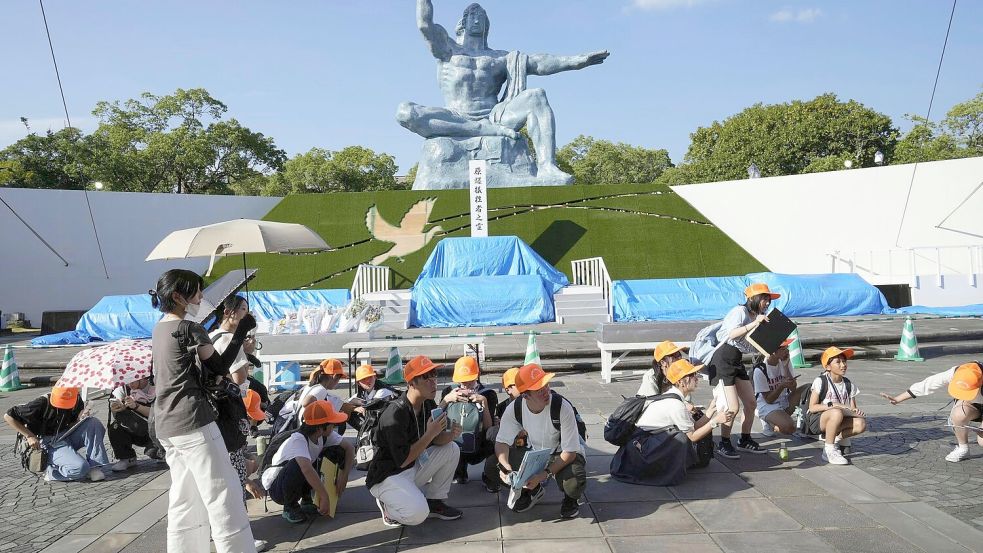 In Folge des Bebens trafen nach entsprechender Warnung Flutwellen bis zu einem Meter Höhe auf die Küste. Foto: Uncredited/Kyodo News/AP