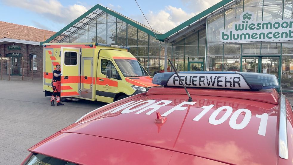 Feuerwehr und Rettungsdienst waren an der Gewerbestraße im Einsatz. Foto: Feuerwehr Norden