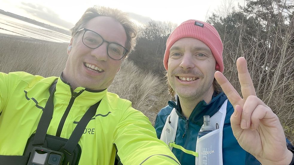 Auch im Urlaub steht für die beiden Brüder Dirk (links) und Ingo Hellmers das Laufen auf dem Programm. Foto: privat