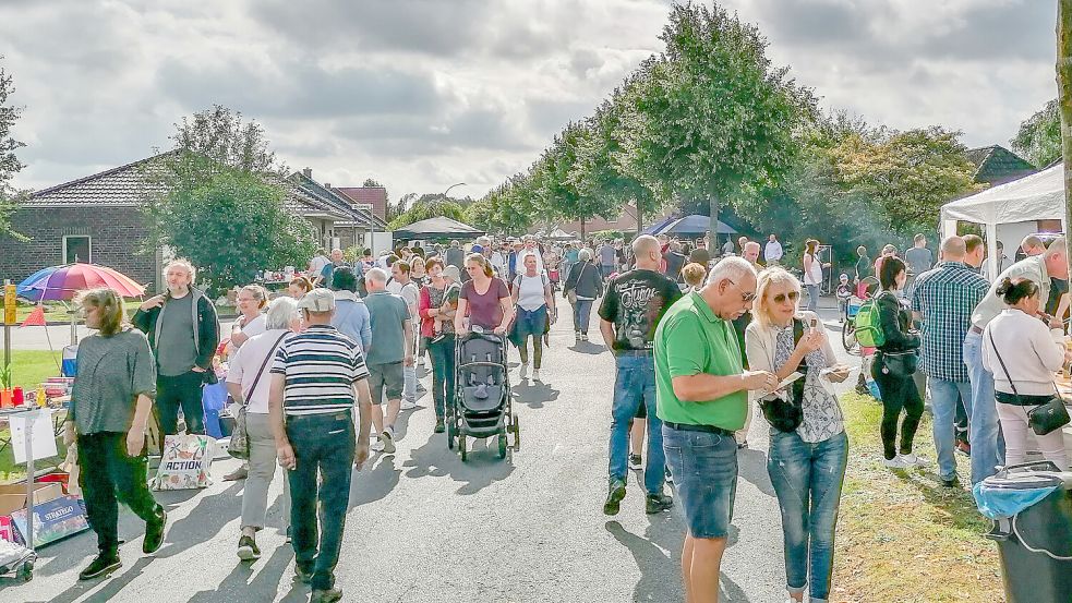 Im vergangenen Jahr verzeichnete der Flohmarkt am Jannburger Weg in Wiesmoor einen Besucher-Rekord. Foto: Hagedorn