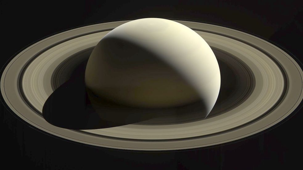 Das von der Raumsonde Cassini aufgenommene Bild zeigt den Saturn. Foto: NASA/JPL-Caltech/Space Science Institute/dpa