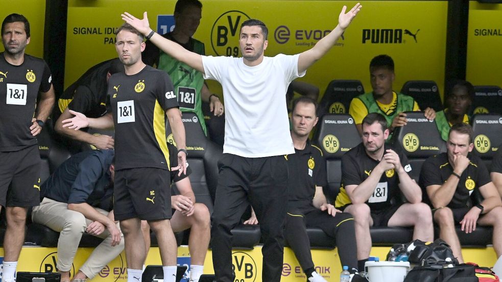 Noch läuft nicht alles rund für den neuen BVB-Coach Sahin. Foto: Bernd Thissen/dpa