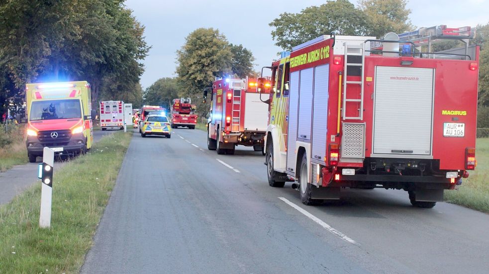 Zahlreiche Feuerwehrwagen waren ausgerückt. Foto: Feuerwehr