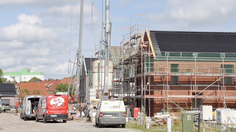 Zahlreiche Häuser werden noch im Baugebiet an der Groninger Straße gebaut. Foto: Wolters