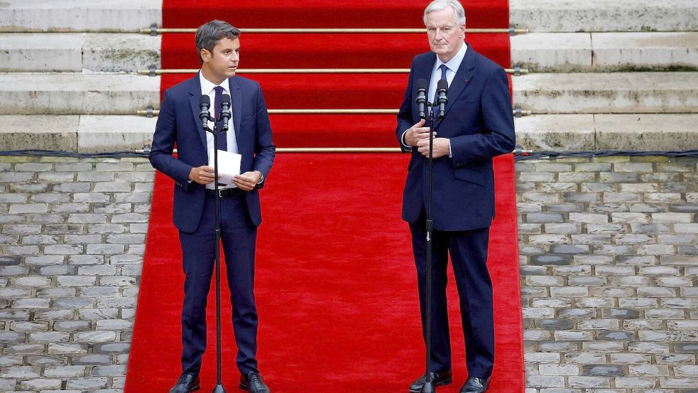 Frankreichs neuer Premier Barnier tritt die Nachfolge von Gabriel Attal an. Foto: Sarah Meyssonnier/Pool Reuters/AP/dpa