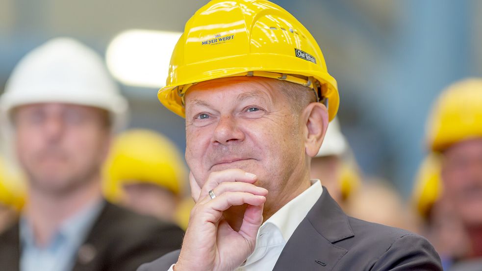 Vom Kronjuwel „Meyer Werft“ sprach Kanzler Olaf Scholz. In internen Dokumenten der Bundesregierung klingt das etwas anders. Foto: Lars Schroer