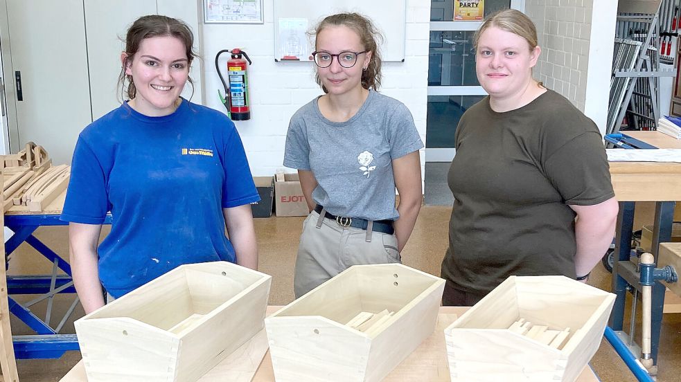 Emma Dirks (von links), Judith Cramer und Miriam Schomerus traten beim Kammerwettbewerb an. Foto: privat