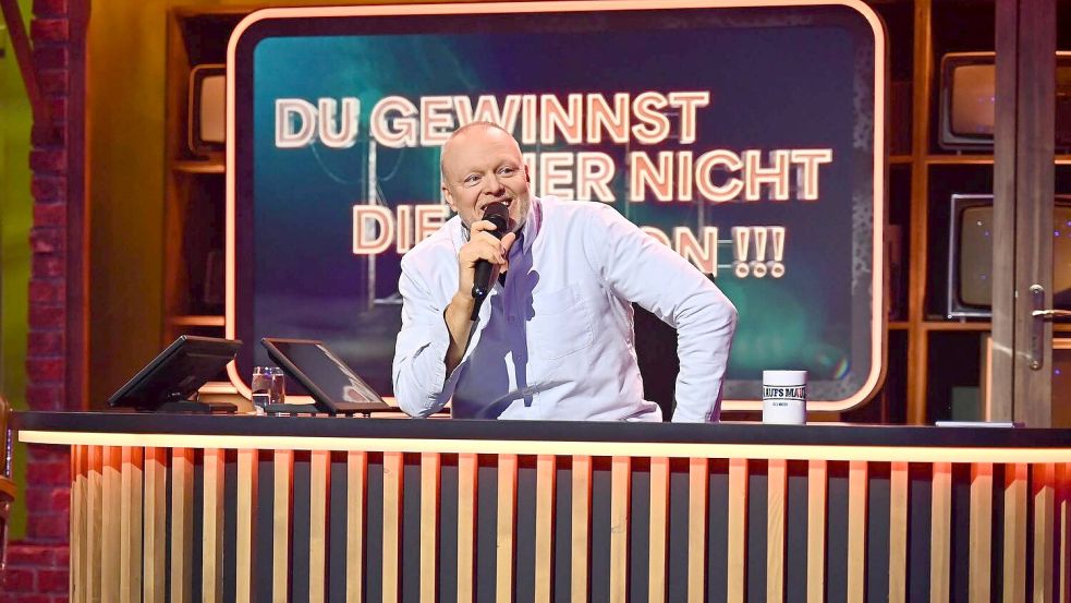 Seit Mittwoch wieder auf Sendung: Stefan Raab feiert mit „Du gewinnst hier nicht die Million bei Stefan Raab“ sein TV-Comeback beim Streamingdienst RTL+. Foto: Julia Feldhagen/Raab Entertainment/RTL/dpa