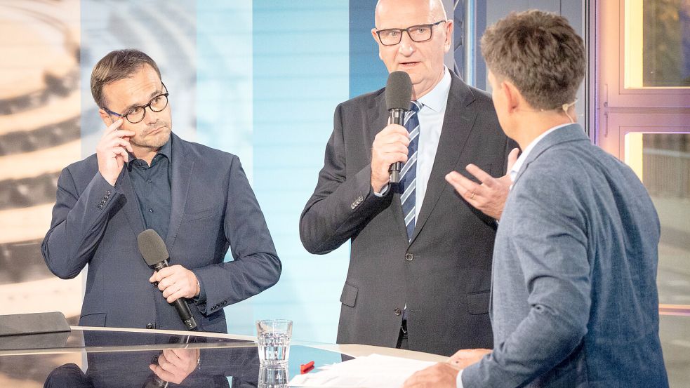 Mögliche Koalitionspartner: CDU-Spitzenkandidat Jan Redmann und Ministerpräsident Dietmar Woidke. Foto: IMAGO/Chris Emil Janßen