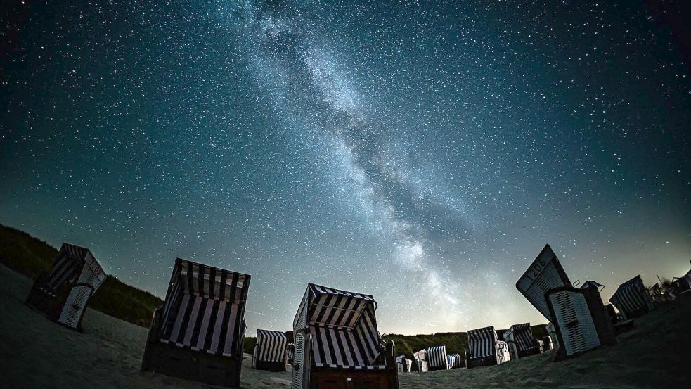 Der Strand auf Norderney mit Wow-Effekt. Ralf Ulrichs, Astrofotograf und „Hüter“ der Sternwarte, hat dieses faszinierende Bild gemacht. Foto: Ulrichs