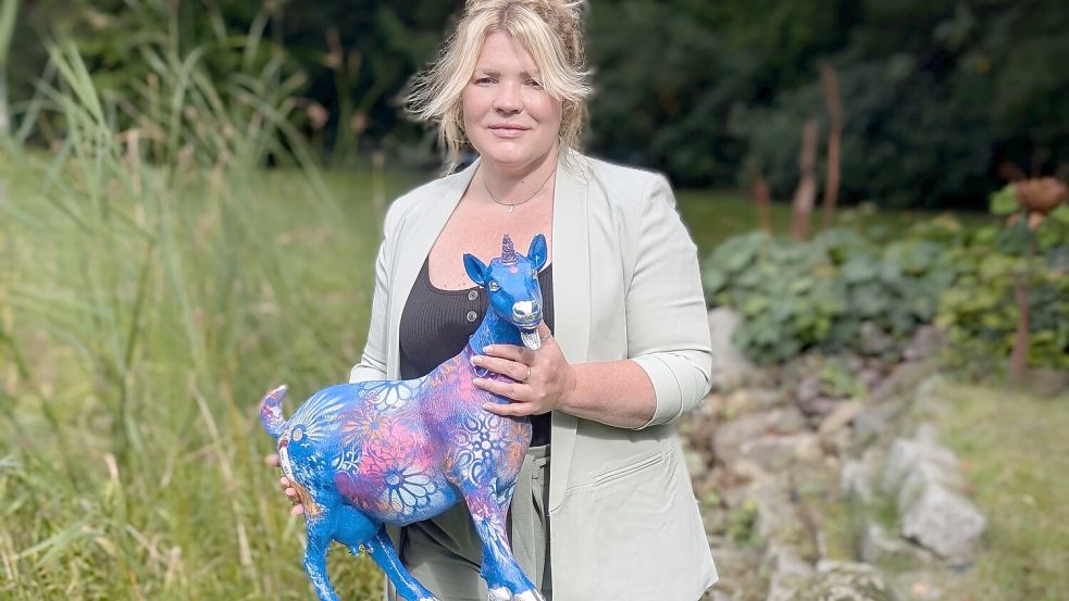 Eine Einhorn-Ziege für den guten Zweck hat Jana Bunger-Pfeiffer aus Leer gestaltet. Foto: privat