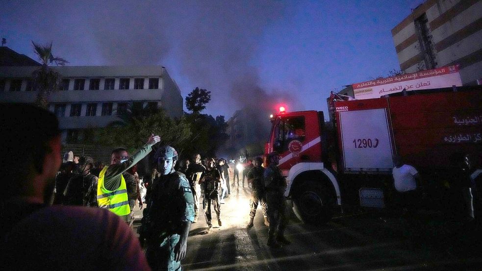 Libanesische Medien berichteten von rund zehn Angriffen in Beirut. Foto: Hassan Ammar/AP/dpa