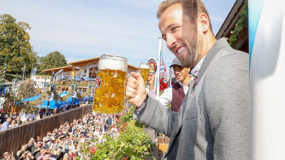 Kane will treffen und jubeln. Foto: Alexandra Beier/FC Bayern München/dpa