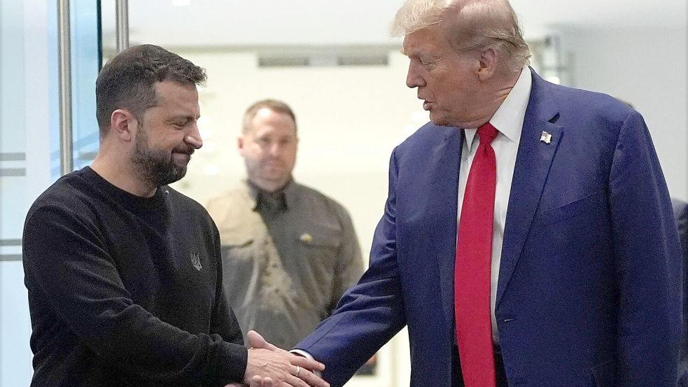 Trump und Selenskyj treffen sich in New York. Foto: Julia Demaree Nikhinson/AP/dpa