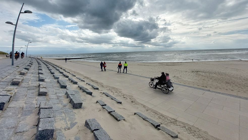 Im Strandabschnitt auf Höhe des Gezeitenlandes soll die Strandaufspülung stattfinden. Foto: Ferber