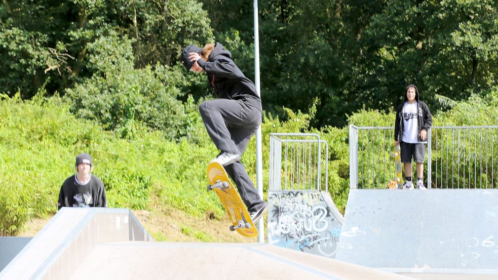 Das Herzstück des Jugendplatzes ist der große Skatepark, der von den Skatern selbst geplant wurde. Foto: Böning