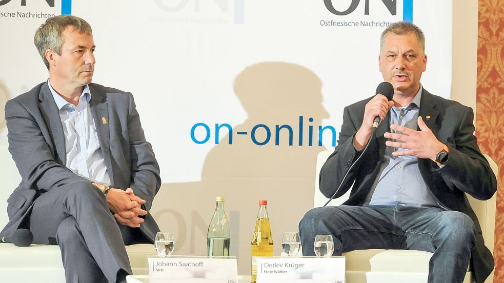 Bei der Bundestagswahl 2021 trat Detlev Krüger (rechts) gegen Johann Saathoff an. Foto: Stephan Friedrichs