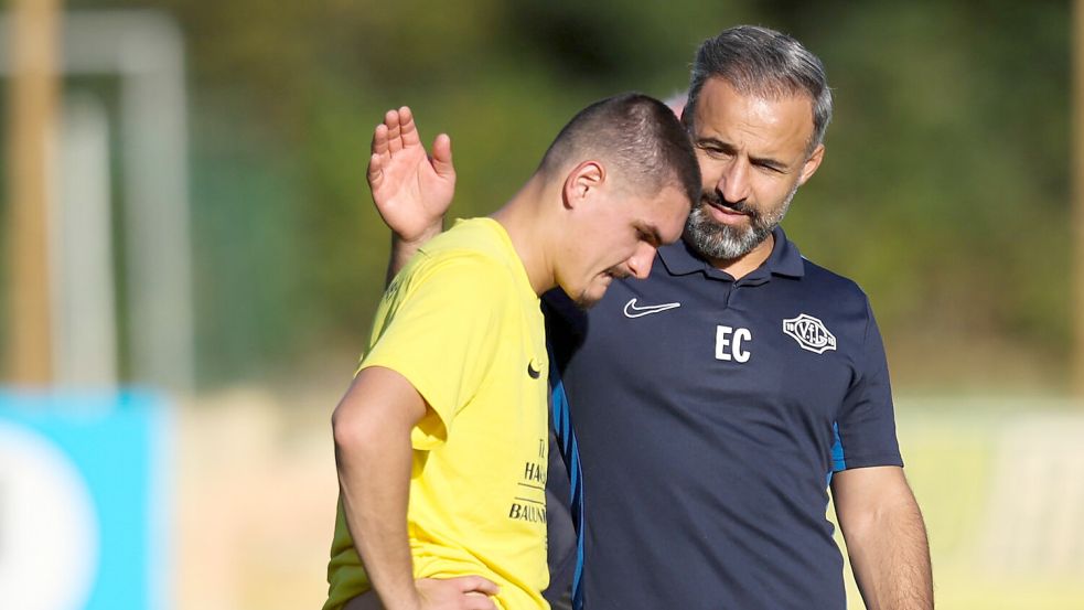 Trainer Erhan Colak hat das Trösten seiner Spieler nach den Partien satt. Er hofft auf eine Überraschung im Pokal. Foto: Doden, Emden