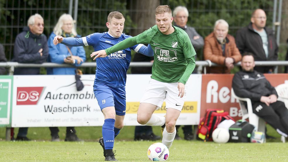 Lasse Härtel (rechts) spielt mittlerweile nicht mehr für GW Firrel, sondern geht für den VfL Wildeshausen auf Torejagd. Foto: Doden