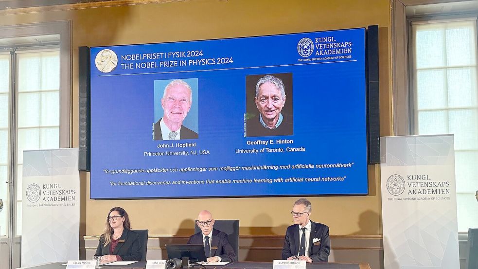 John Hopfield und Geoffrey Hinton sind wichtige Wegbereiter Künstlicher Intelligen Foto: Steffen Trumpf/dpa