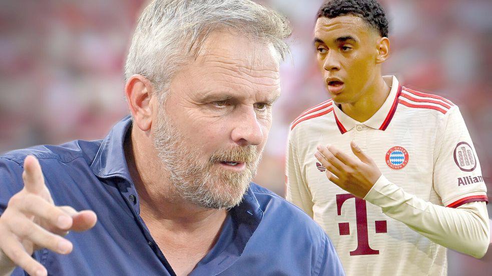 Mit seiner Kritik an Zauberfummler Jamal Musiala vom FC Bayern kam Sky-Experte Didi Hamann (li.) nicht überall gut an. Besonders nicht beim Club selbst. Foto: IMAGO/Sven Simon