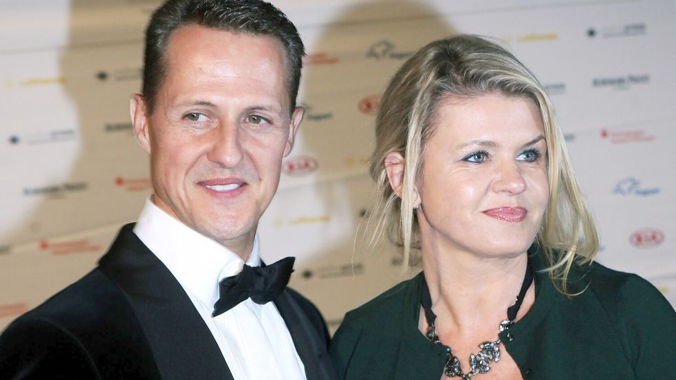 Mehrere Männer sollen versucht haben, Michael und Corinna Schumacher mit privaten Fotos zu erpressen. (Archivbild) Foto: Fredrik von Erichsen/dpa