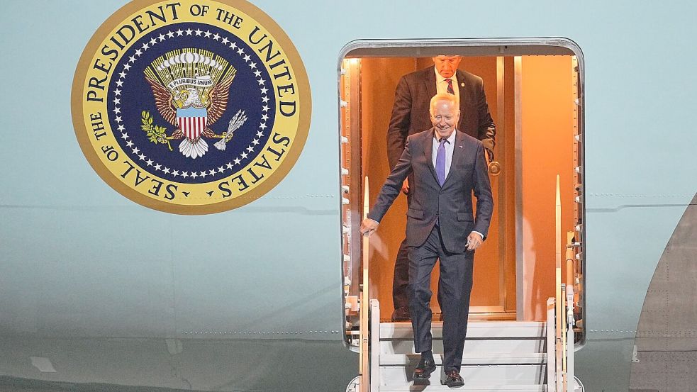 Biden zu Besuch in Berlin eingetroffen. Foto: Michael Kappeler/dpa