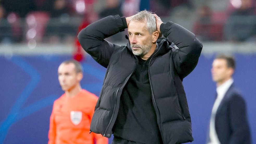 Leipzigs Trainer Marco Rose muss in der Champions League Lösungen finden. Foto: Jan Woitas/dpa