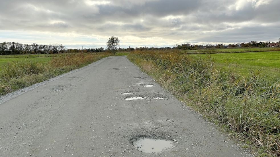 Die reinste Schlaglochpiste: der Verbindungsweg von Wolthusen nach Herrentor. Foto: Schuurman