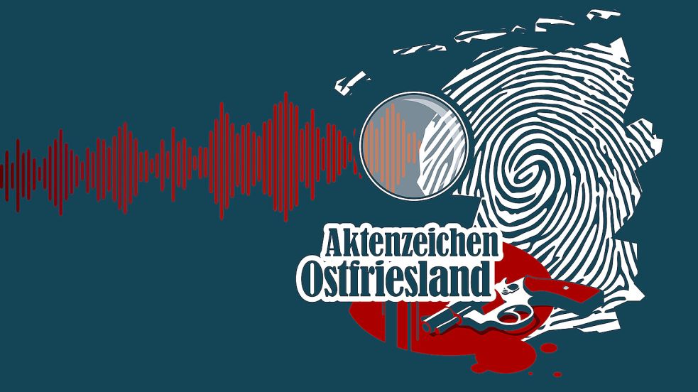 Unser True-Crime-Podcast „Aktenzeichen Ostfriesland“ geht in die dritte Staffel. Illustration: Malchus