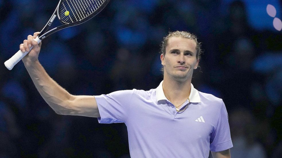 Alexander Zverev tritt in seinem zweiten Match bei den diesjährigen ATP Finals in Turin gegen Casper Ruud an. Foto: Antonio Calanni/AP