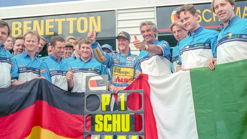 Ein Triumph des T-Shirt-Herstellers Benetton über die großen Teams der Formel 1. Foto: picture alliance / dpa