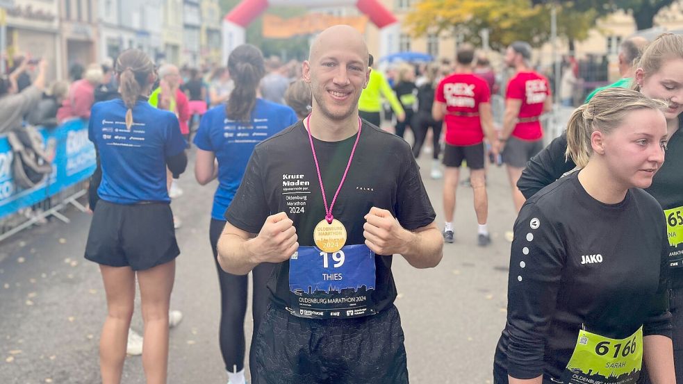 Thies Kruse lief in Oldenburg seinen ersten Marathon. Foto: privat