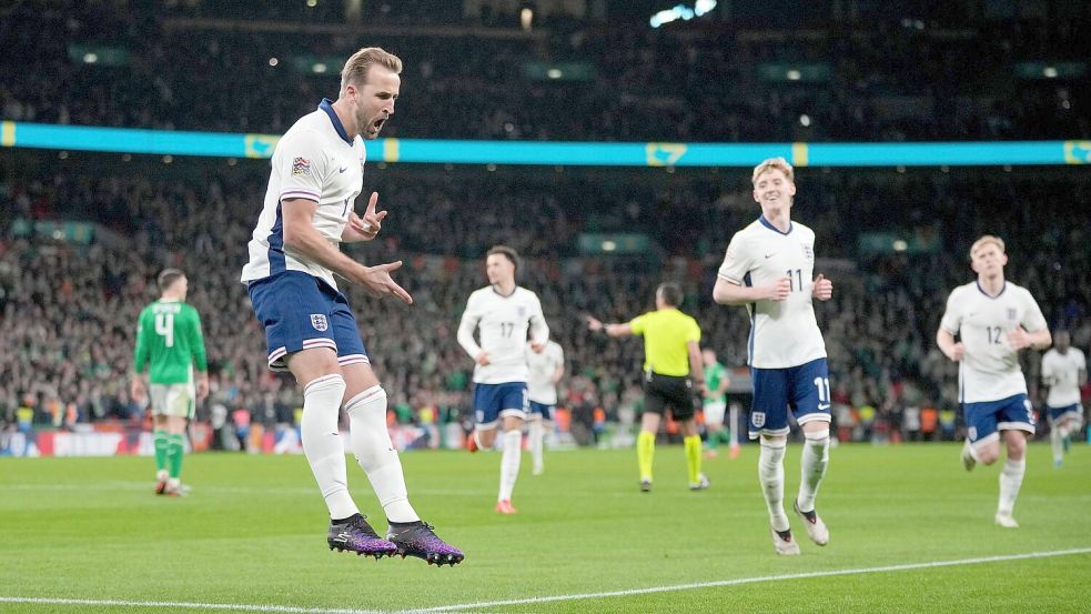 Harry Kane führt England zum Sieg gegen Irland. Foto: Kin Cheung/AP/dpa