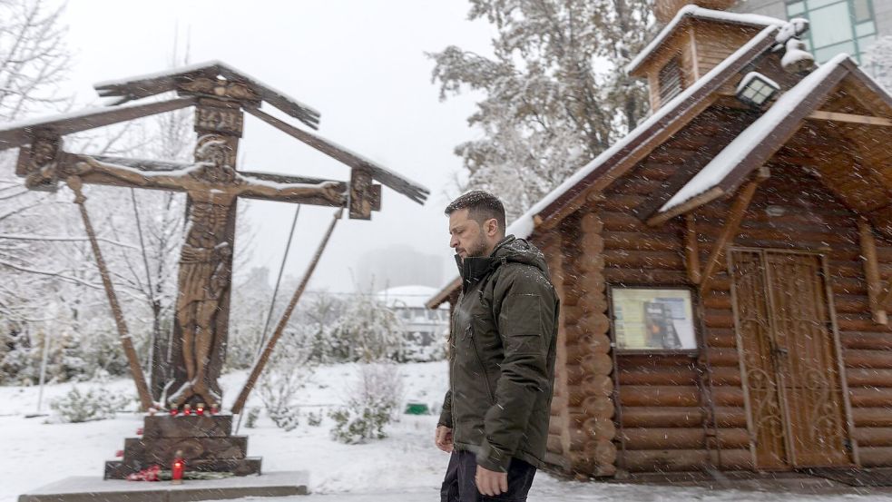 Der ukrainische Präsident Selenskyj fordert eine entschiedene Reaktion auf Russlands Raketenangriff. Foto: Ukraine Presidency/Planet Pix via ZUMA Press Wire/dpa