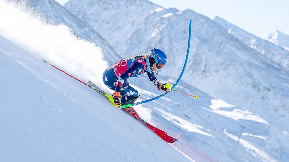 Mikaela Shiffrin ist seit Jahren in der Ski-Welt eine Klasse für sich. Foto: Expa/Johann Groder/APA/dpa