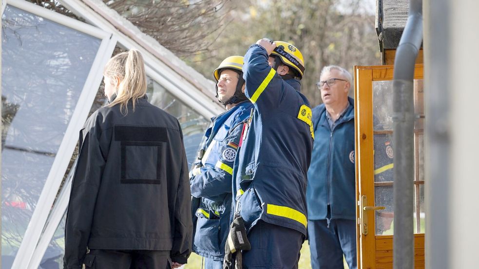 Das THW ist nach einer vermutlichen Explosion im Worms im Einsatz. Foto: Boris Roessler/dpa