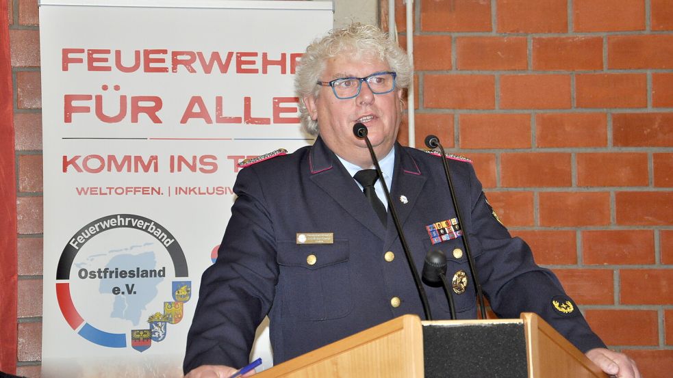 Klare Worte zum Jahresabschluss in Wittmund: Friedhelm Tannen forderte mehr Investitionen in den Katastrophenschutz. Foto: privat