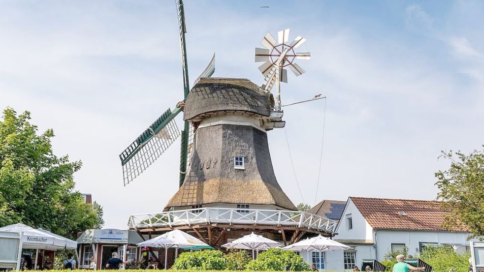 Die „Selden Rüst“: Historische Mühle und kultureller Veranstaltungsort mit Blick über Norderney. Foto: Frisonaut.de