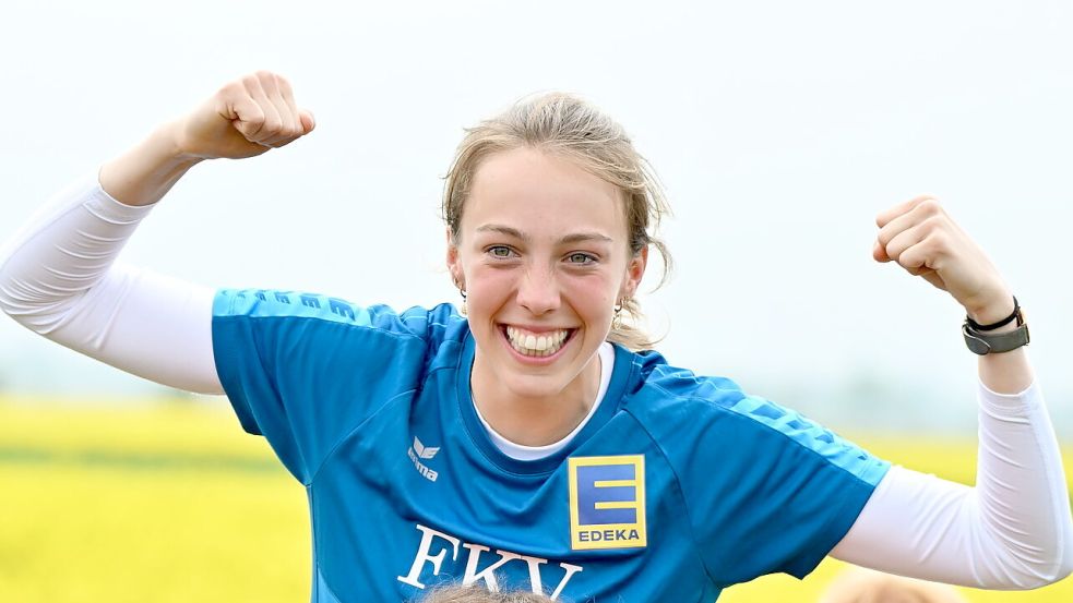 Femke Wilberts holte sich bei der Heim-Boßel-EM die Silbermedaille. Foto: Jens Doden/Blomberg