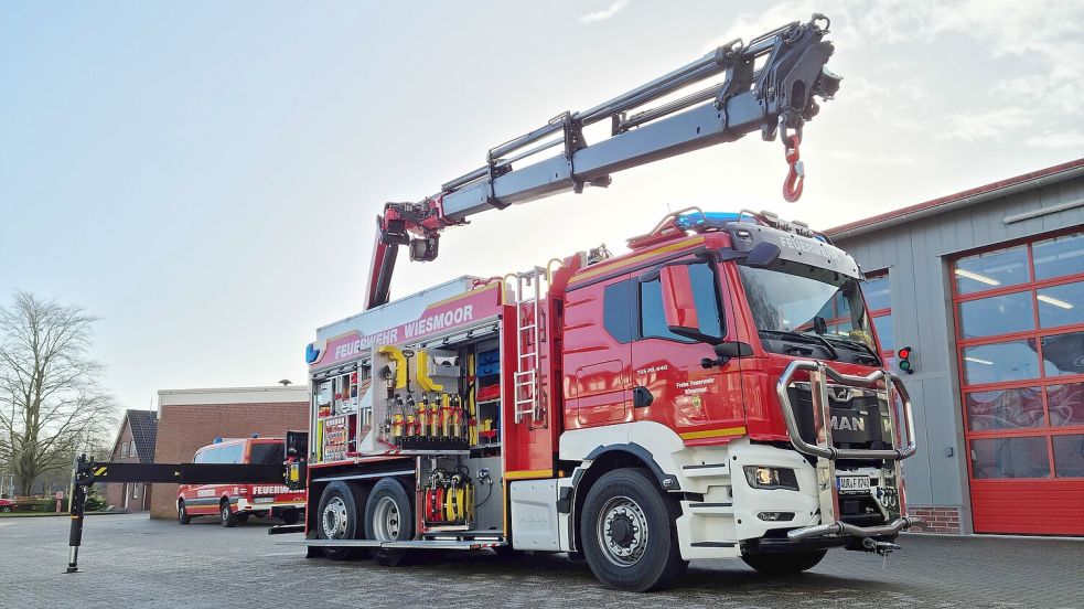 Wendig, stark und auf dem neuesten Stand der Technik: Der Rüstwagen-Kran der Wiesmoorer Wehr. Foto: privat