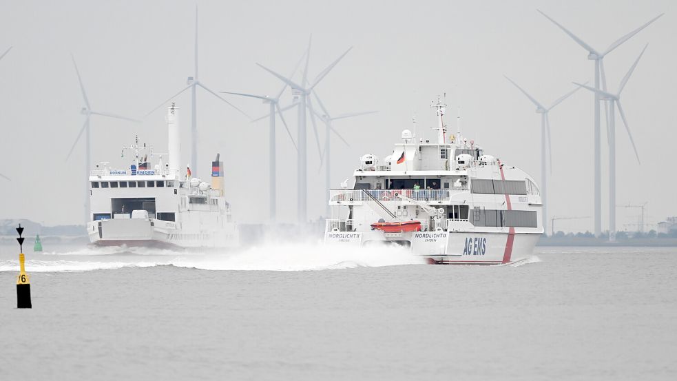 Der Katamaran kann aufgrund des Wetters nicht fahren wie geplant. Foto: dpa