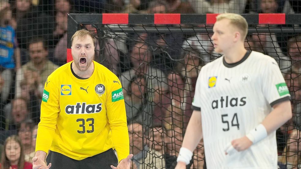 Nationaltorhüter Andreas Wolff brüllte seinen Frust durch die Halle. Foto: Soeren Stache/dpa