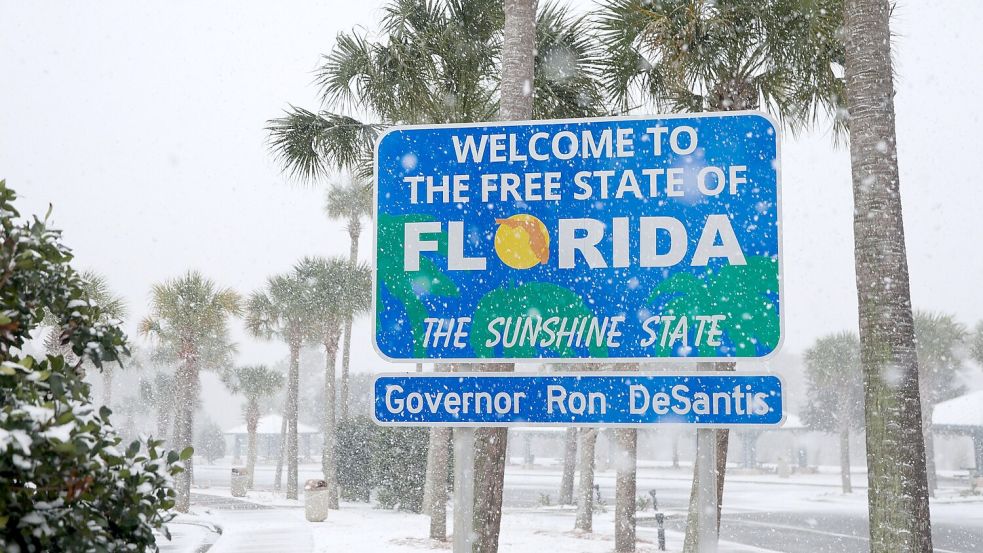 Schnee hatten die Einwohner Floridas dort lange nicht gesehen. Foto: Luis Santana/Tampa Bay Times/ZUMA Press Wire/dpa