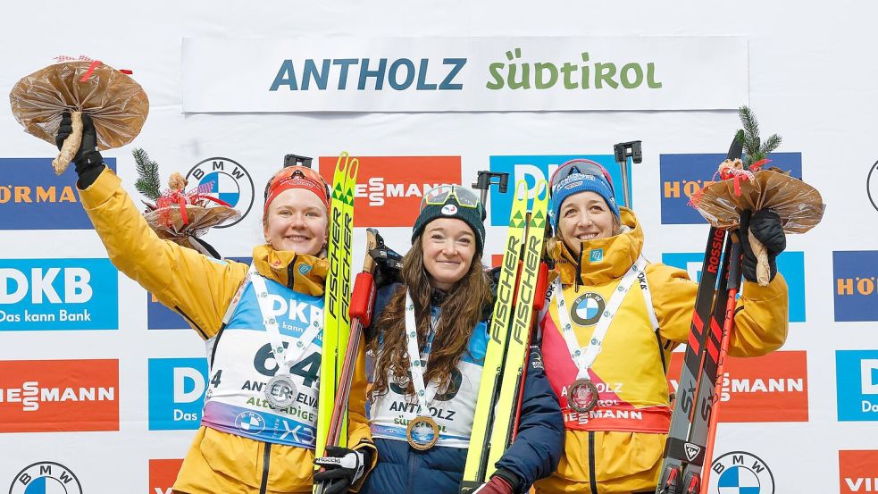 Selina Grotian (l) und Franziska Preuß (r) müssen nur einer den Vortritt lassen. Foto: Alessandro Trovati/AP/dpa