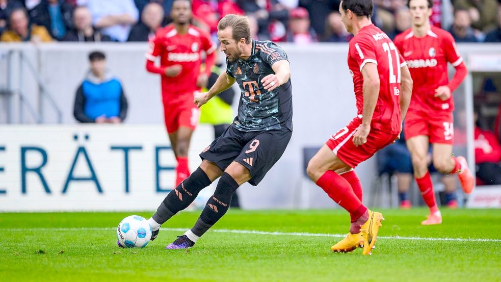 Harry Kane (l) trifft wieder aus dem Spiel heraus. Foto: Tom Weller/dpa