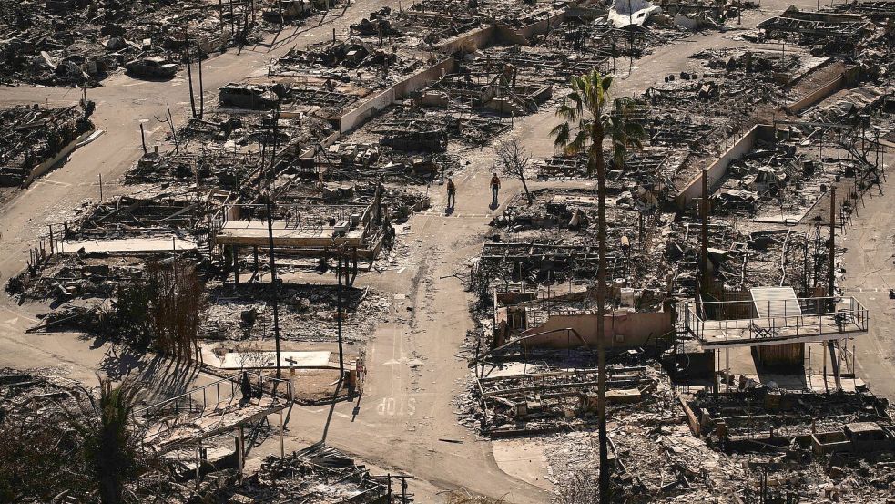 Die Feuer verwüsteten große Flächen. Die Forschungsgruppe plädiert für eine Verbesserung der Wasserinfrastruktur, strengere Bauvorschriften und den Ausbau erneuerbarer Energien. (Archivbild) Foto: John Locher/AP/dpa