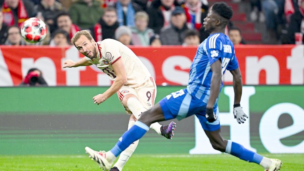 Münchens Harry Kane im Spiel gegen Bratislava. Foto: Sven Hoppe/dpa