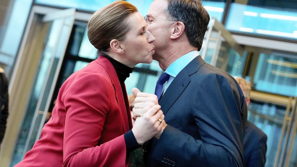 Die dänische Premierministerin Mette Frederiksen trifft Nato-Generalsekretär Mark Rutte und sichert sich Europas Rückhalt im Trump-Streit. Foto: dpa/Ritzau Scanpix