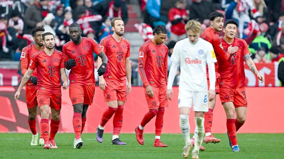 Die Bayern gewannen gegen Holstein Kiel. Foto: Sven Hoppe/dpa